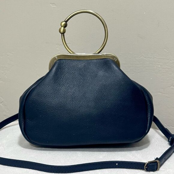 Unique Style Handmade Genuine Pebble Leather Top Handle Kiss-lock Bag/Crossbody - Picture 4 of 14
